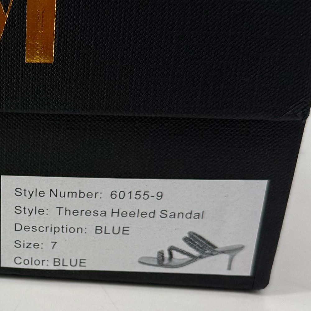 Mara & Mine Theresa Heeled Sandals – Blue | Size 7  New with Box 60155-9 Luxury - Picture 8 of 12